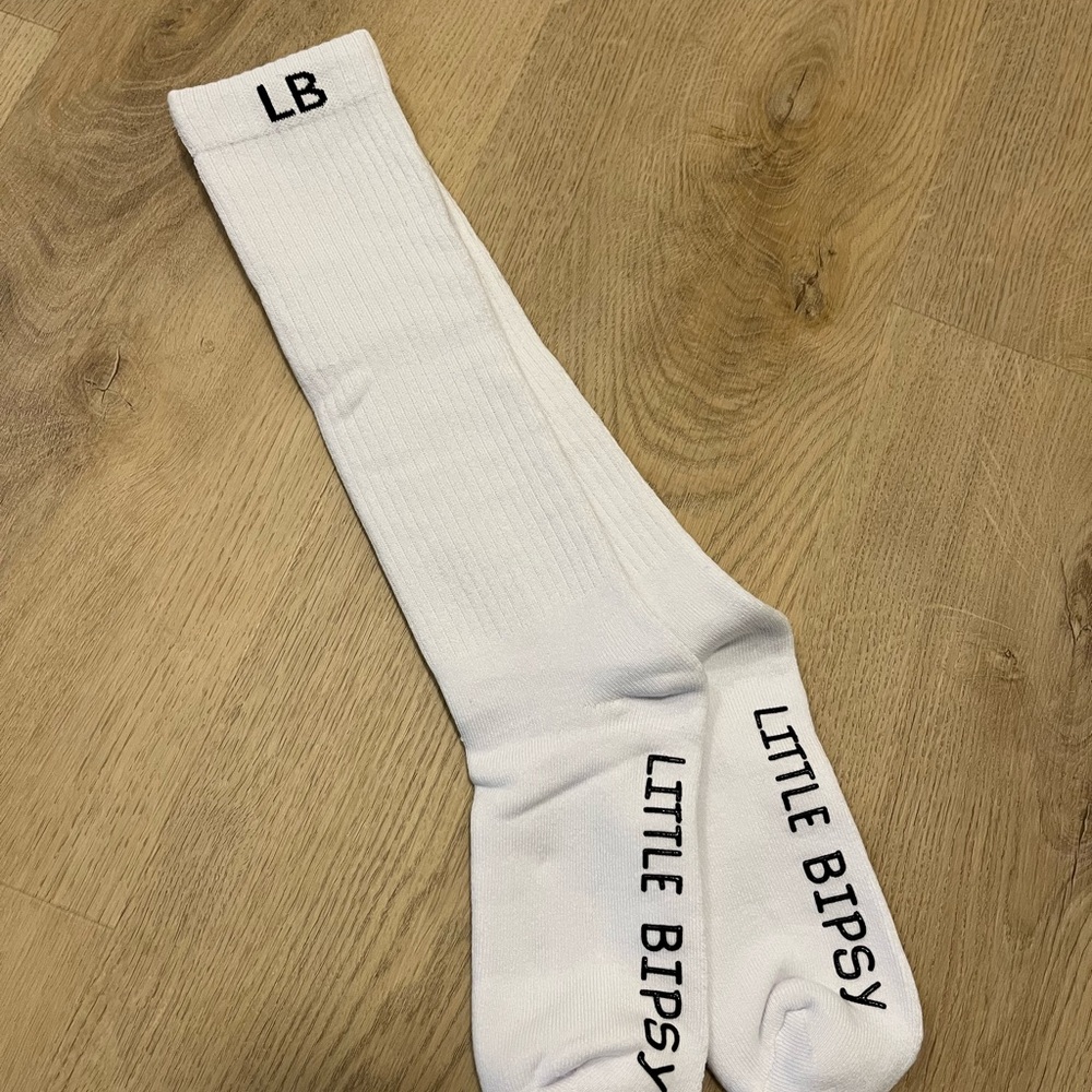 Little Bipsy White Womens Tall Socks - Picture 2 of 3